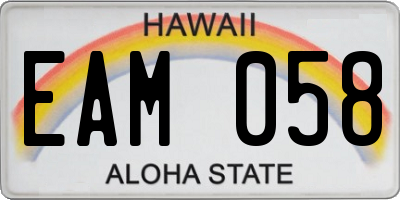 HI license plate EAM058