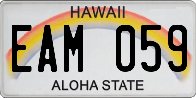 HI license plate EAM059