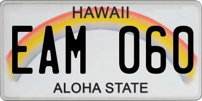 HI license plate EAM060