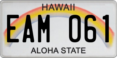 HI license plate EAM061