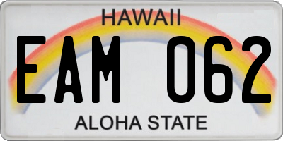 HI license plate EAM062