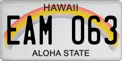 HI license plate EAM063