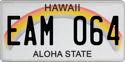 HI license plate EAM064