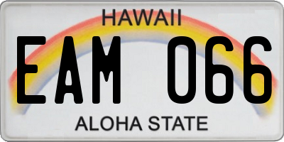 HI license plate EAM066