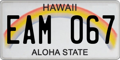 HI license plate EAM067