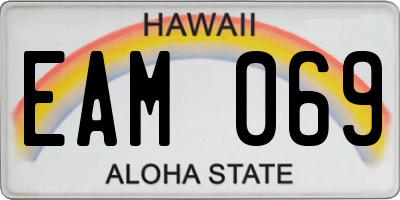 HI license plate EAM069