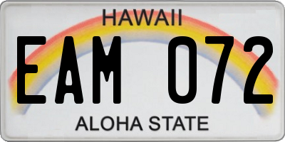 HI license plate EAM072