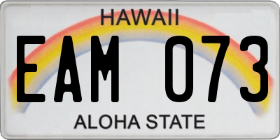 HI license plate EAM073
