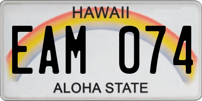 HI license plate EAM074