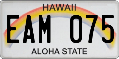 HI license plate EAM075