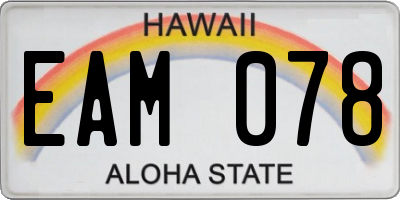 HI license plate EAM078