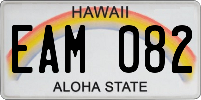 HI license plate EAM082