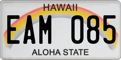 HI license plate EAM085