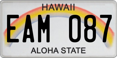 HI license plate EAM087