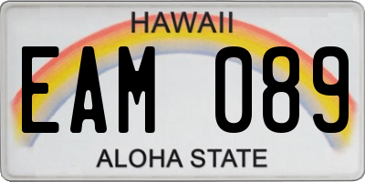 HI license plate EAM089