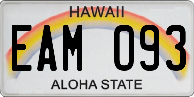 HI license plate EAM093