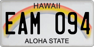 HI license plate EAM094