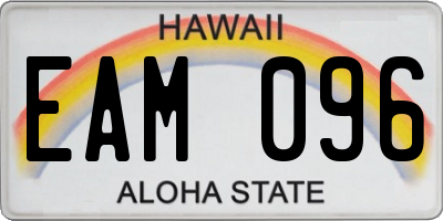 HI license plate EAM096