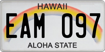 HI license plate EAM097