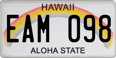 HI license plate EAM098