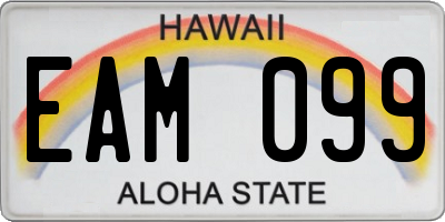 HI license plate EAM099