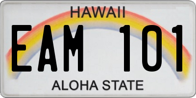 HI license plate EAM101