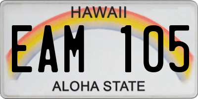 HI license plate EAM105