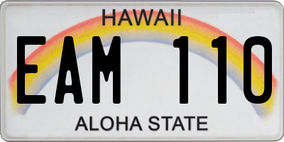 HI license plate EAM110