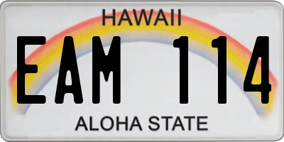 HI license plate EAM114