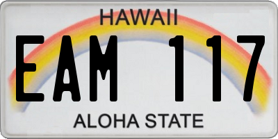 HI license plate EAM117