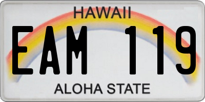 HI license plate EAM119