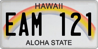 HI license plate EAM121