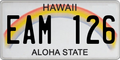 HI license plate EAM126