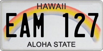 HI license plate EAM127