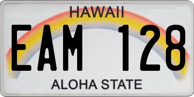 HI license plate EAM128