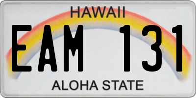 HI license plate EAM131