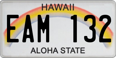 HI license plate EAM132