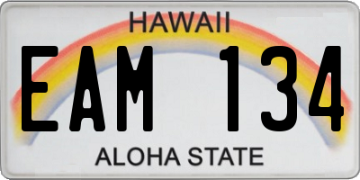 HI license plate EAM134