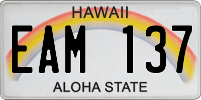 HI license plate EAM137