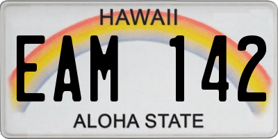 HI license plate EAM142