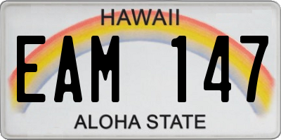 HI license plate EAM147