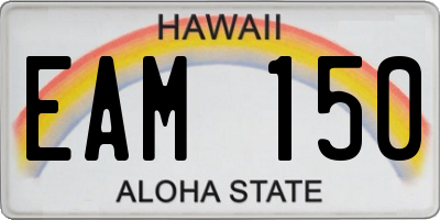 HI license plate EAM150