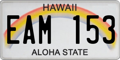 HI license plate EAM153