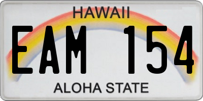 HI license plate EAM154