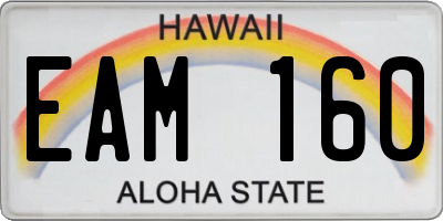 HI license plate EAM160