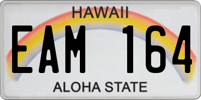 HI license plate EAM164