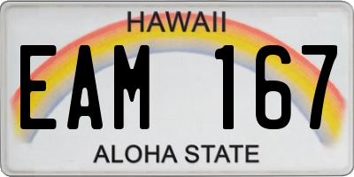 HI license plate EAM167