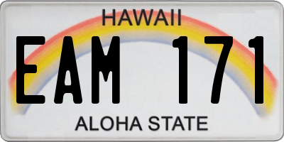HI license plate EAM171
