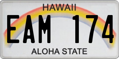 HI license plate EAM174