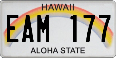 HI license plate EAM177